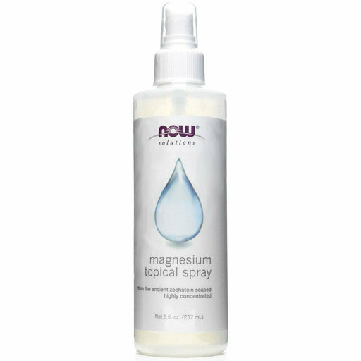 NOW Magnesium Topical Spray, 8 fl oz, front of spray bottle
