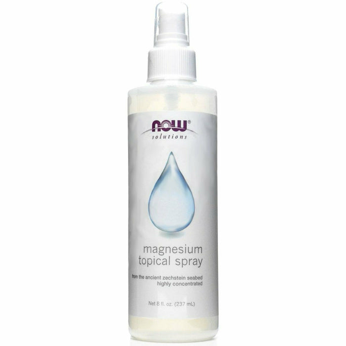 NOW Magnesium Topical Spray, 8 fl oz, front of spray bottle