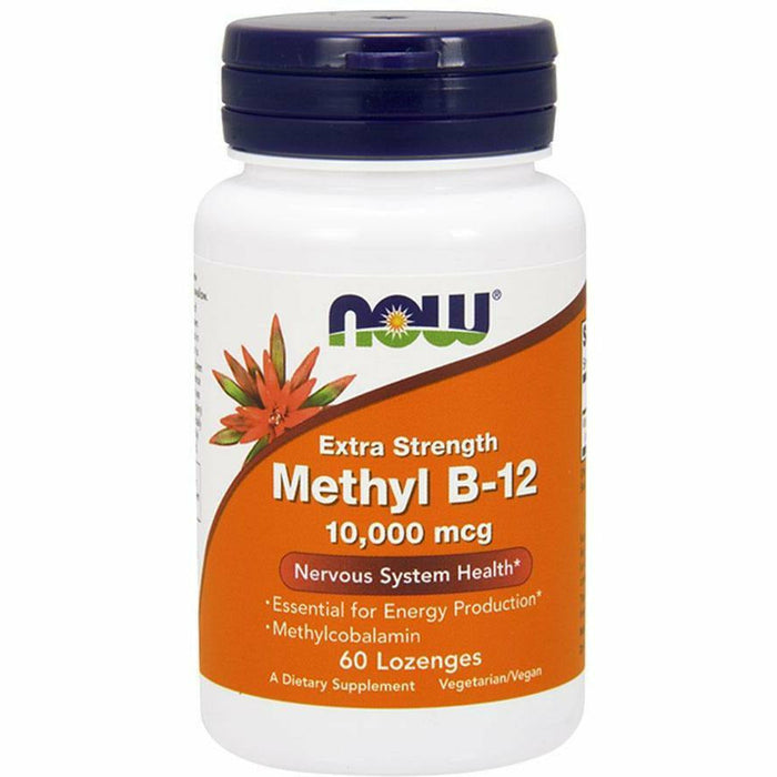 NOW Methyl B-12 10,000 mcg, 60 lozenges, front of bottle