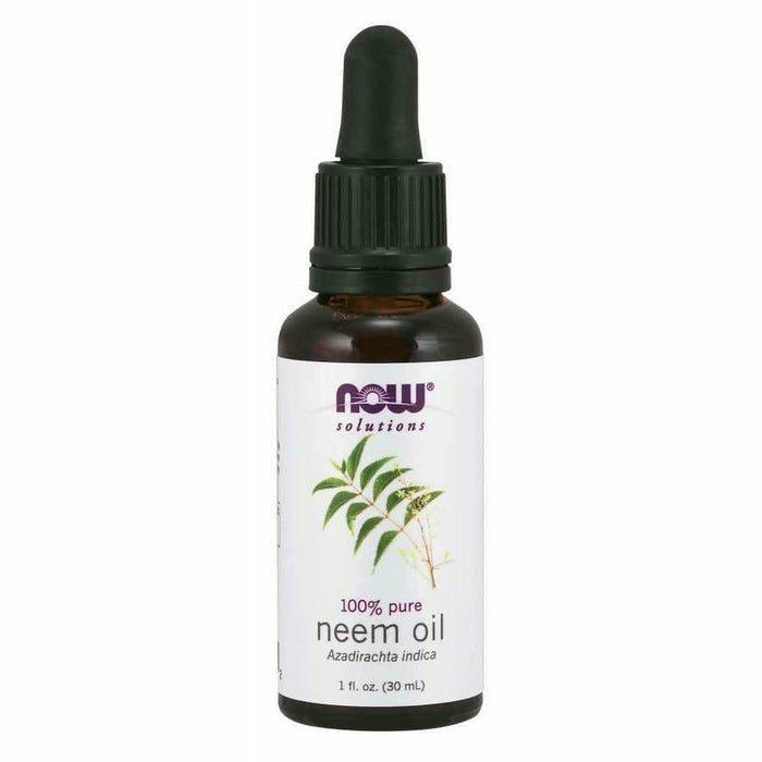 NOW Neem Oil, 1 fl oz, front of dropper bottle