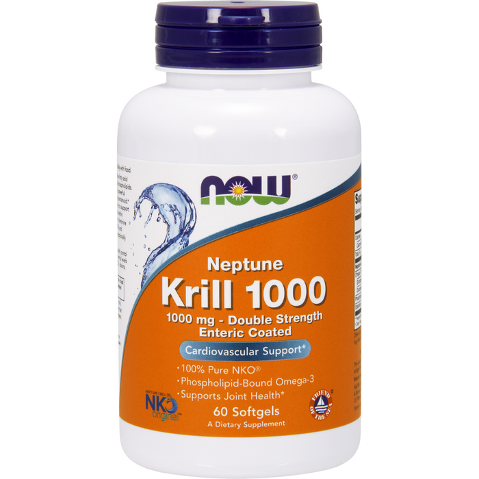 NOW Neptune Krill 1000 mg, 60 softgels, front of bottle