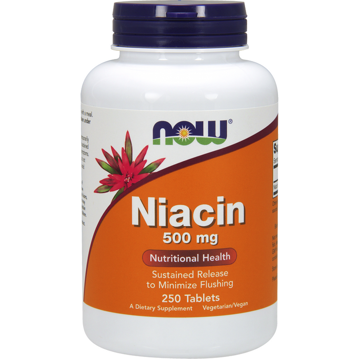 NOW Niacin 500 mg, 250 tablets, front of bottle