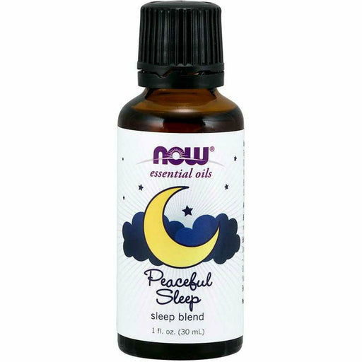 NOW Peaceful Sleep Oil Blend, 1 oz, front of bottle