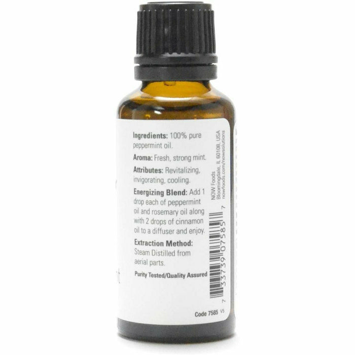 NOW Peppermint Oil 1 fl oz back label