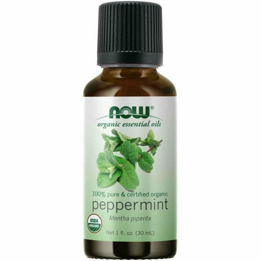 NOW Peppermint Oil Organic, 1 fl oz, front of bottle