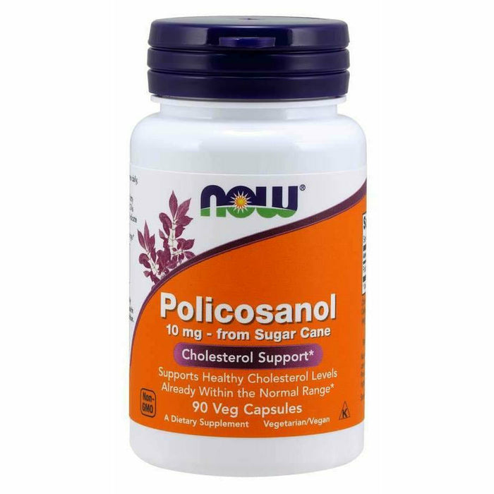 NOW Policosanol 10 mg, 90 veg capsules, front of bottle