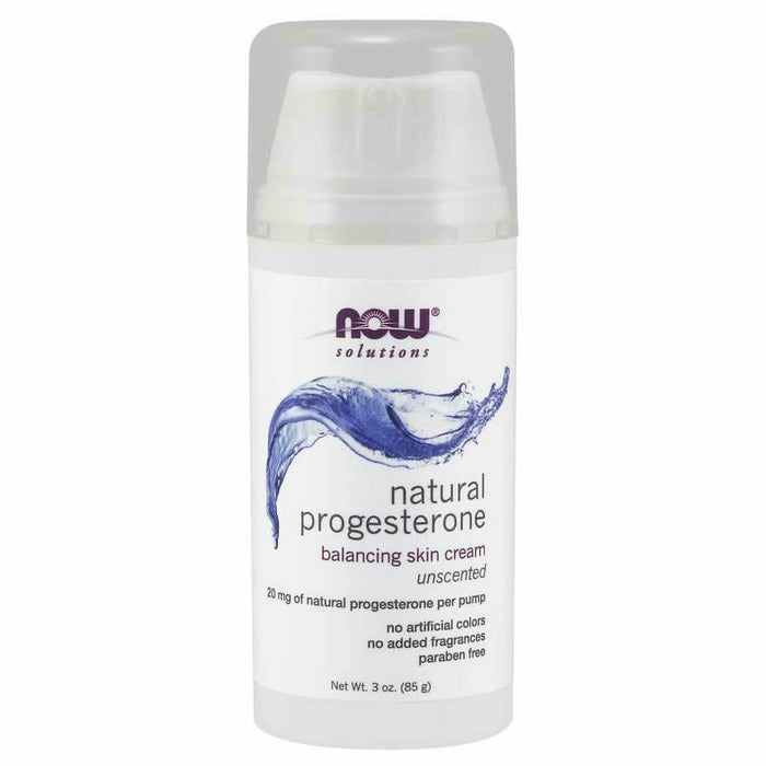 NOW Progesterone Balancing Skin Cream, 3 oz, front of pump bottle