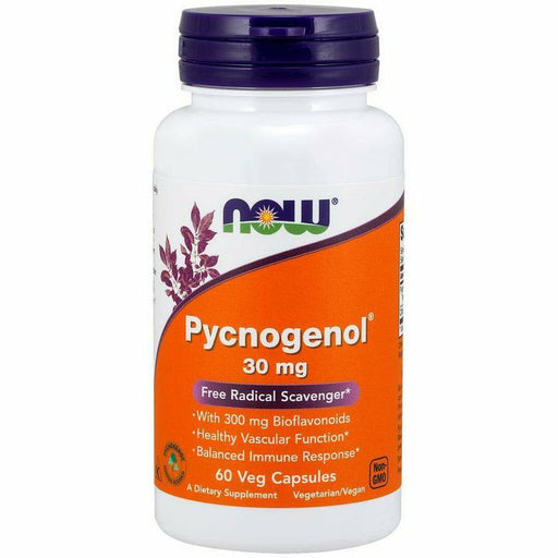 NOW Pycnogenol 30 mg, 60 capsules, front of bottle