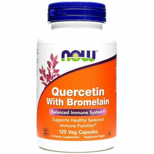 NOW Quercetin with Bromelain, 120 veg capsules, front of bottle