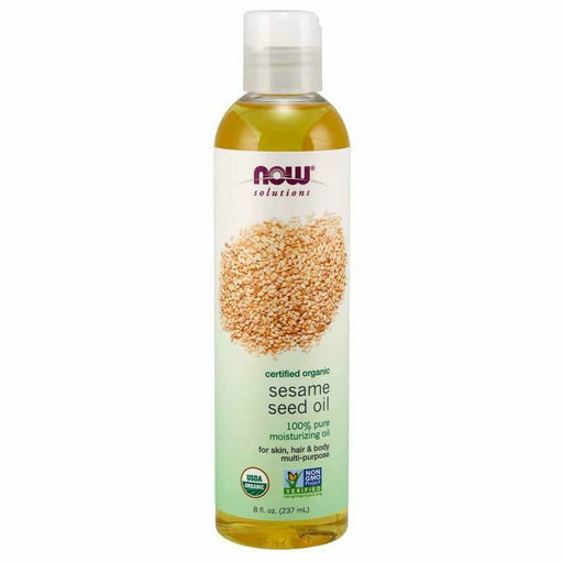 NOW Sesame Seed Oil Organic, 8 fl oz, front of bottle