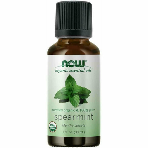 NOW Spearmint Oil Organic, 1 oz, front of bottle