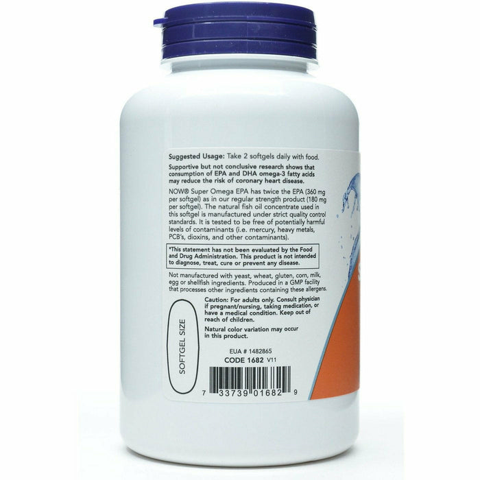 NOW Super Omega EPA 120 softgels suggested use label