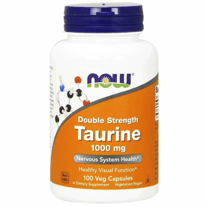 NOW Taurine 1000 mg, 100 capsules, front of bottle