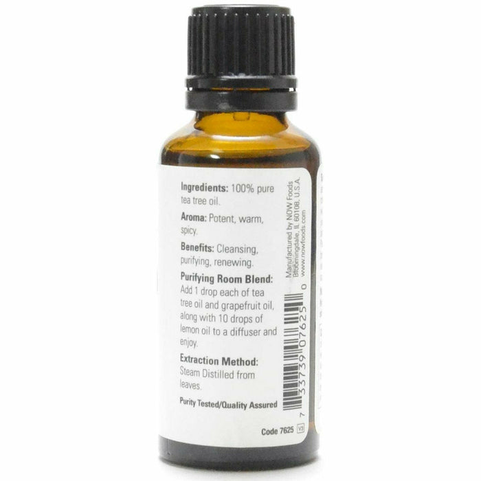 NOW Tea Tree Oil 1 fl oz back label