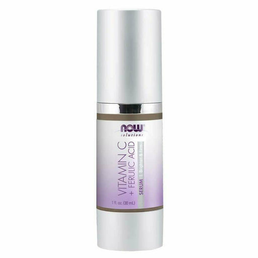 NOW Vitamin C + Ferulic Acid Serum, 1 fl oz, front of pump bottle
