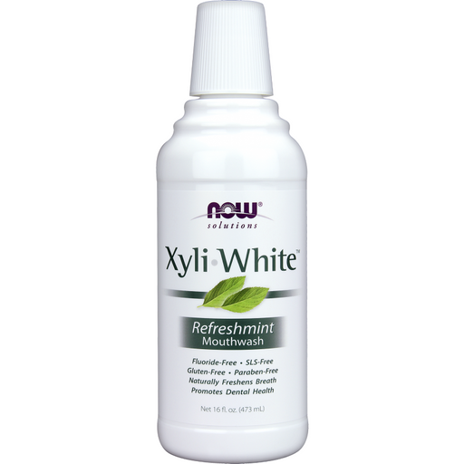 NOW XyliWhite Mouthwash, 16 fl oz, front of bottle