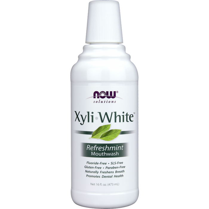 NOW XyliWhite Mouthwash, 16 fl oz, front of bottle