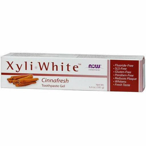 NOW XyliWhite Toothpaste Cinnafresh, 6.4 oz, front of box
