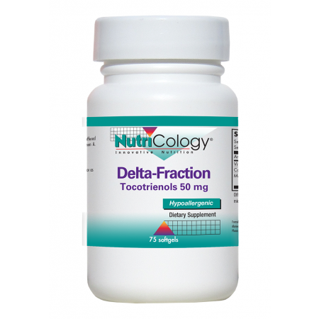 NutriCology Delta-Fraction Tocotrienols 50 mg, 75 softgels, front of bottle