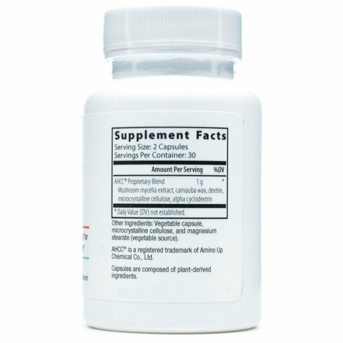 NutriDyn AHCC Mushroom Root Extract 60 capsules supplement facts label