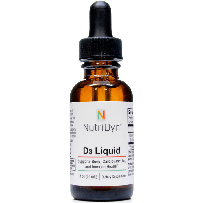 NutriDyn D3 Liquid (Micellized), 1 fl oz, front of dropper bottle