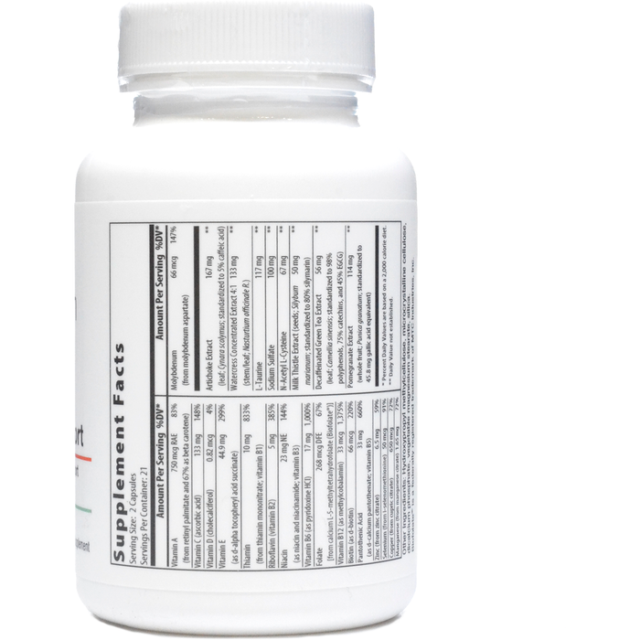 NutriDyn Detox Support 42 capsules supplement facts label