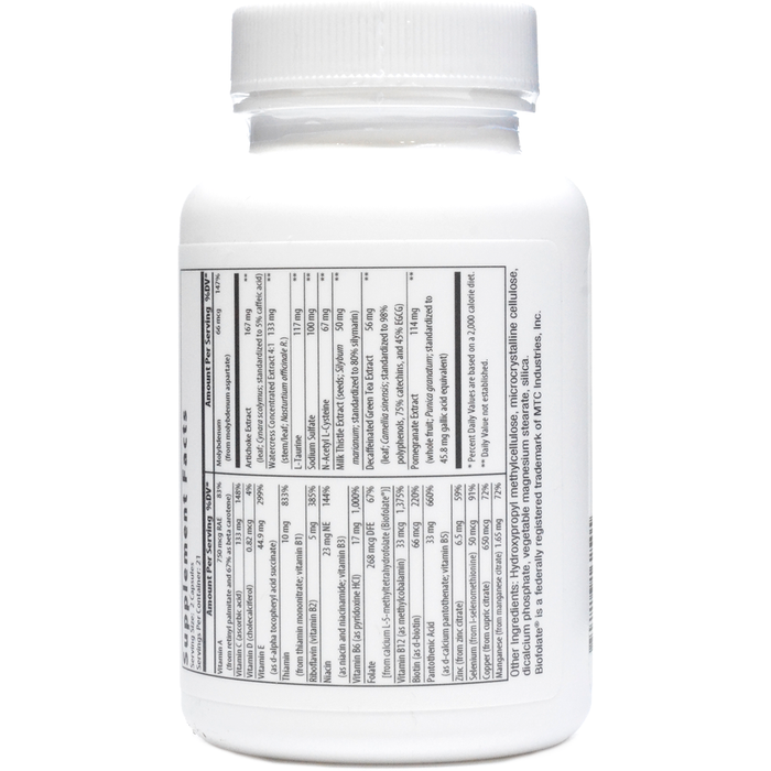 NutriDyn Detox Support 42 capsules supplement facts label