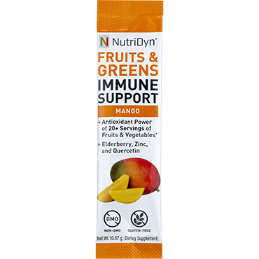 NutriDyn Fruits & Greens Immune Support To-Go Mango single-serve stick packet