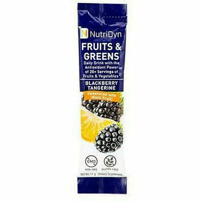 NutriDyn Fruits & Greens To-Go Blackberry Tangerine with Monk Fruit single-serve stick packet