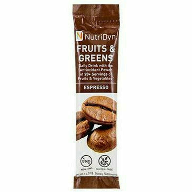 NutriDyn Fruits & Greens To-Go Espresso single-serve stick packet