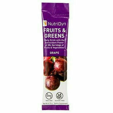NutriDyn Fruits & Greens To-Go Grape single-serve stick packet