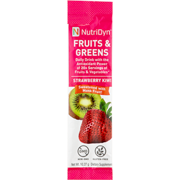 NutriDyn Fruits & Greens To-Go Strawberry Kiwi with Monk Fruit single-serve stick packet