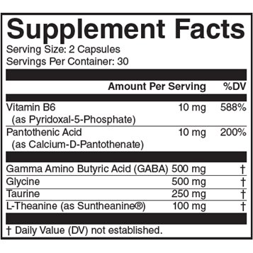 Nutritional Frontiers Calm Day 60 veg capsules supplement facts label
