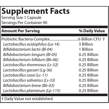 Nutritional Frontiers Frontier Biotics II 90 veg capsules supplement facts label