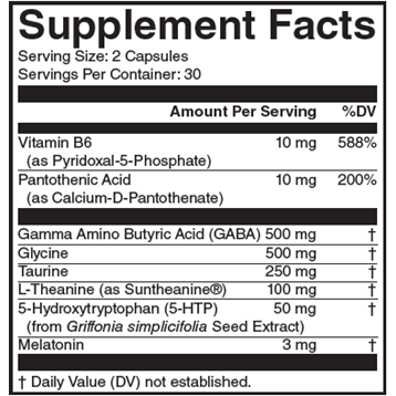 Nutritional Frontiers Sleep Time 60 veg capsules supplement facts label