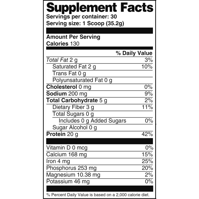 Nutritional Frontiers Super Shake Chocolate 30 servings supplement facts label