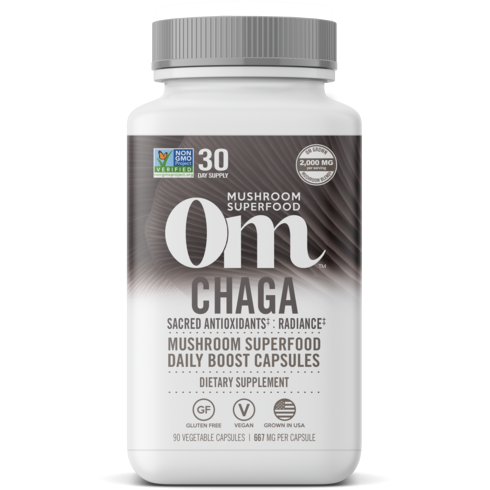Om Mushroom Chaga, 90 capsules, front of bottle