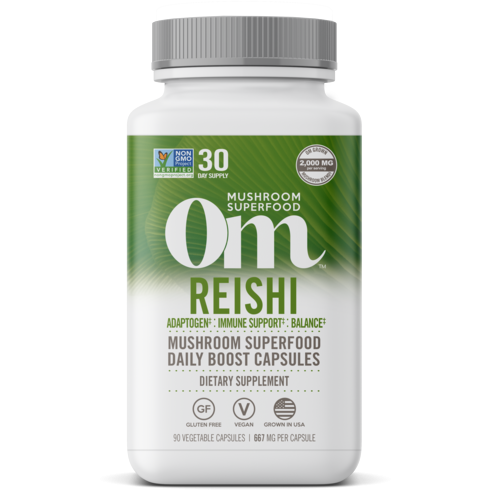 Om Mushroom Reishi 2000 mg, 90 capsules, front of bottle