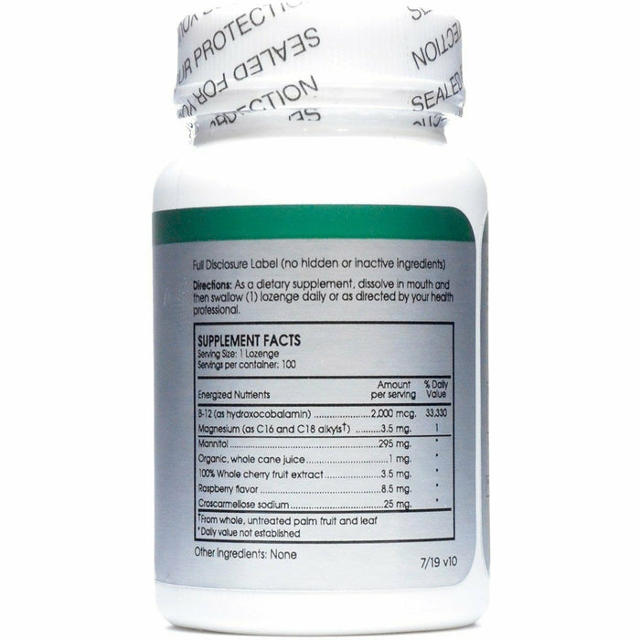 PERQUE Activated B-12 Guard 2000 mcg 100 lozenges supplement facts label