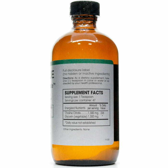 PERQUE Choline Citrate 7.86 oz supplement facts label