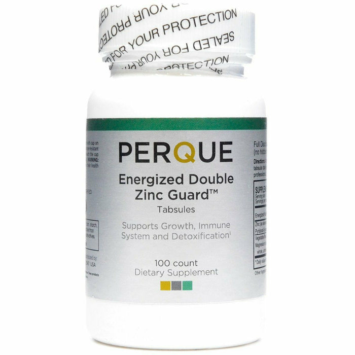 PERQUE Energized Double Zinc Guard, 100 tabsules, front of bottle