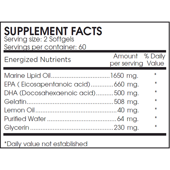 PERQUE EPA/DHA Guard 120 softgels supplement facts label