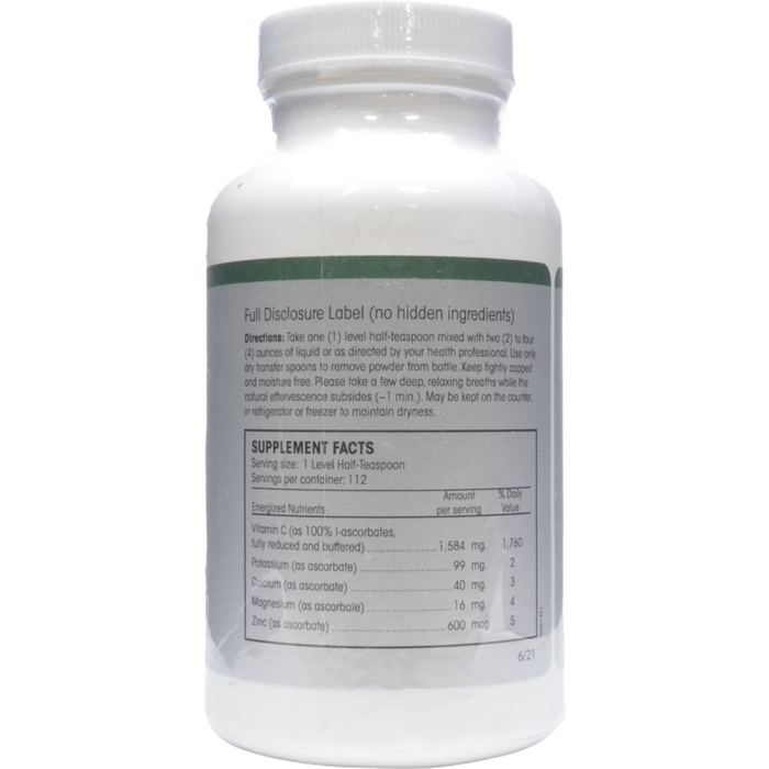 PERQUE Potent C Guard Powder 8 oz supplement facts label