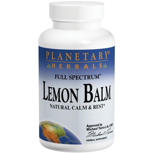 Planetary Herbals Lemon Balm 500 mg, 120 capsules, front of bottle