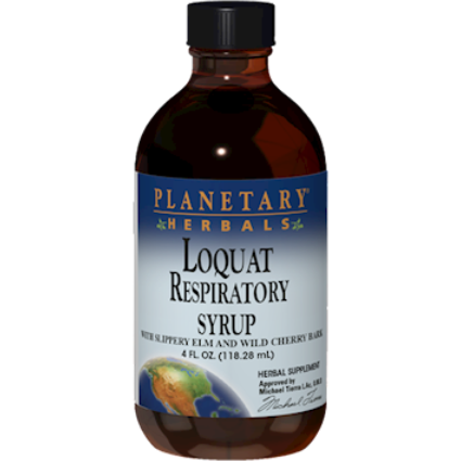 Planetary Herbals Loquat Respiratory Syrup, 4 fl oz, front of bottle