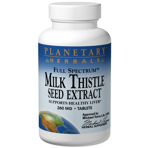 Planetary Herbals Milk Thistle Seed Extract 260 mg, 60 tablets, front of bottle
