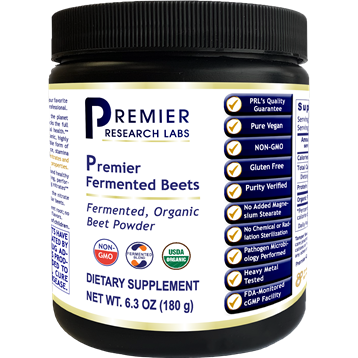 Premier Research Labs Premier Fermented Beets, 6.3 oz, front of jar