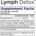 Professional Botanicals Lymph Detox 90 capsules supplement facts label