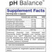 Professional Botanicals pH Balance 90 capsules supplement facts label