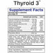 Professional Botanicals Thyroid 3 60 veg capsules supplement facts label